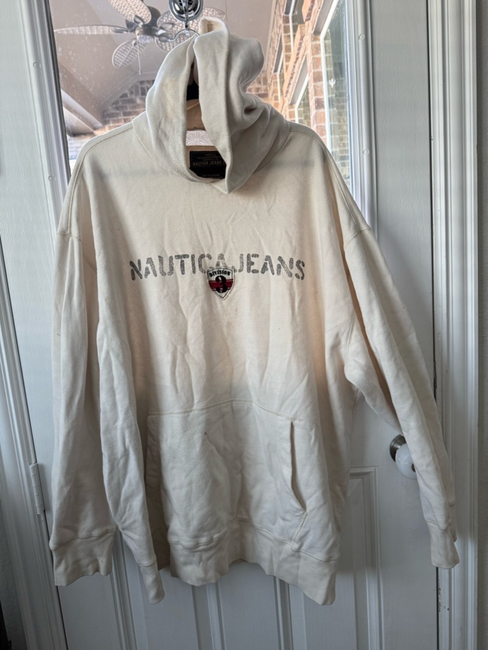 Nautica Cream Hooded Sweatshirt with Logo